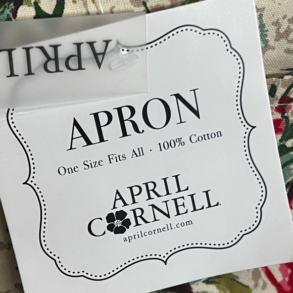 April Cornell MERRY Antique Floral Apron Cotton Canvas Christmas Holidays OS - Picture 11 of 13